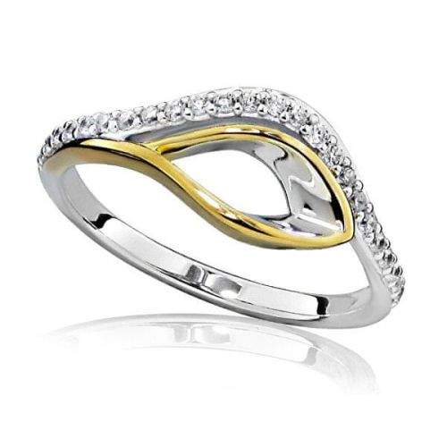 JVD Stříbrný bicolor prsten se zirkony SVLR0246SH8BK (Obvod 58 mm) stříbro 925/1000