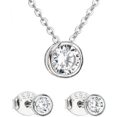 Evolution Group Sada šperků se zirkonem náušnice a náhrdelník 19007.1 stříbro 925/1000