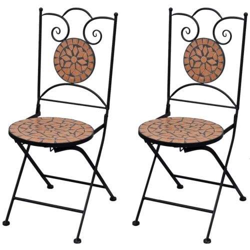 shumee Skládací bistro židle 2 ks keramické terakota
