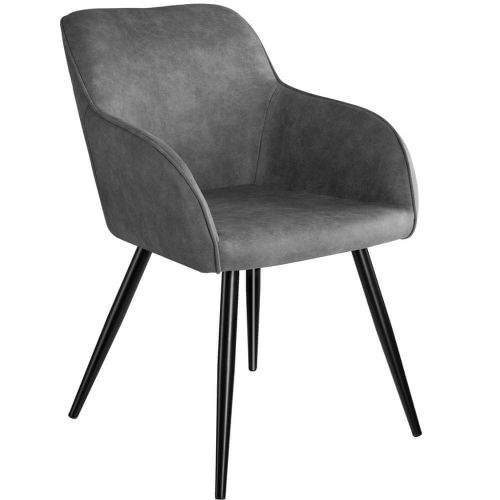 tectake Židle Marilyn Stoff - šedo - černá