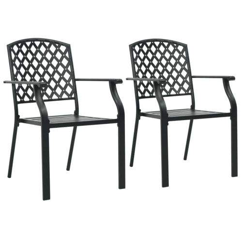 shumee Stohovatelné zahradní židle 2 ks ocelové černé