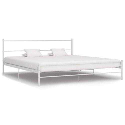 shumee Rám postele bílý kovový 160 x 200 cm
