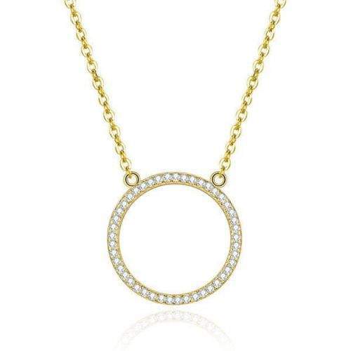 Beneto Pozlacený náhrdelník s kruhovým přívěskem AGS1224/47-GOLD stříbro 925/1000