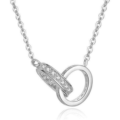 Beneto Stříbrný náhrdelník s propojenými kroužky AGS1228/47 stříbro 925/1000
