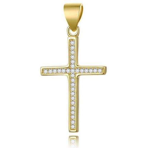 Beneto Pozlacený stříbrný přívěsek Křížek AGH592-GOLD stříbro 925/1000