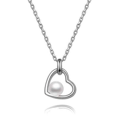 Beneto Stříbrný náhrdelník s říční perlou AGS1230/47P stříbro 925/1000