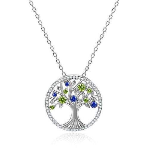 Beneto Stříbrný náhrdelník s třpytivými zirkony Strom života AGS1232/47 stříbro 925/1000