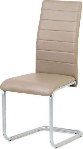ART Jídelní židle, koženka cappuccino / šedý lak DCL-102 CAP Art