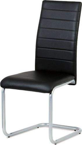 ART Jídelní židle, koženka černá / šedý lak DCL-102 BK Art