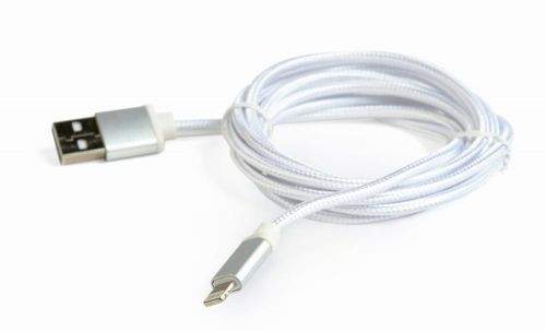 GEMBIRD Kabel CABLEXPERT USB 2.0 Lightning (IP5 a vyšší) nabíjecí a synchronizační kabel, opletený, 1,8m, stříbrný, blis