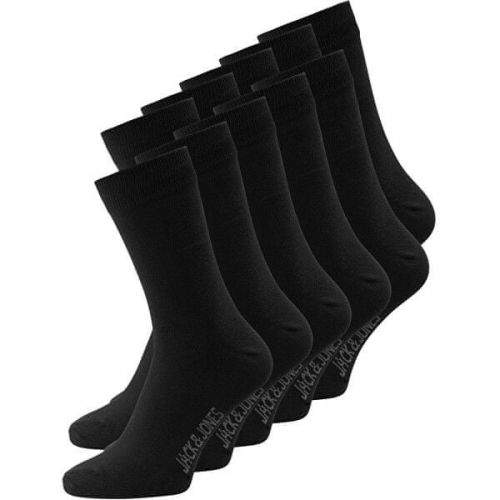 Jack&Jones 10 PACK - pánské ponožky JACJENS 12125756 Black