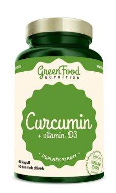 GreenFood Nutrition s.r.o. GreenFood Nutrition Curcumin + Vitamin D3 90kapslí