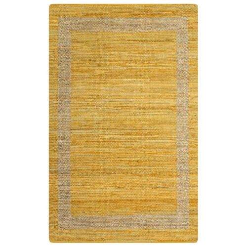 shumee Ručně vyrobený koberec z juty žlutý 120 x 180 cm