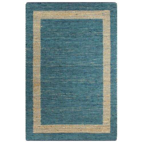 shumee Ručně vyráběný koberec juta modrý 80 x 160 cm