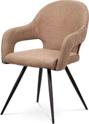 ART Jídelní židle, cappuccino látka, kovová podnož, černý matný lak HC-031 CAP2 Art