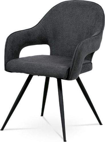 ART Jídelní židle, šedá látka, kovová podnož, černý matný lak HC-031 GREY2 Art