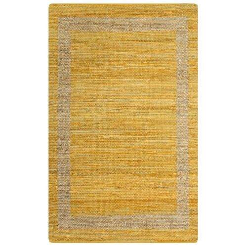 shumee Ručně vyráběný koberec juta žlutý 80 x 160 cm