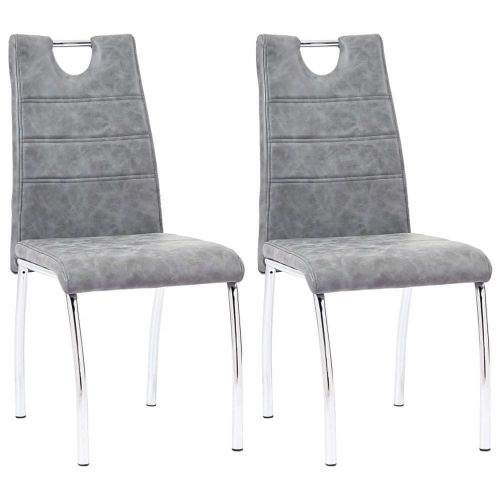 shumee Jídelní židle 2 ks šedé umělá kůže