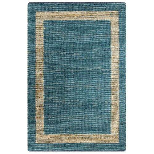 shumee Ručně vyráběný koberec juta modrý 160 x 230 cm