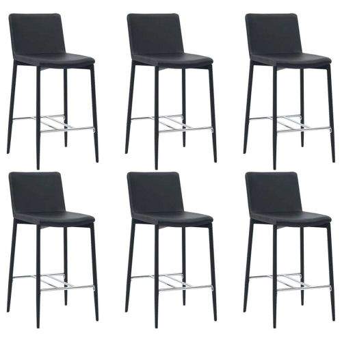 shumee Barové židle 6 ks černé umělá kůže