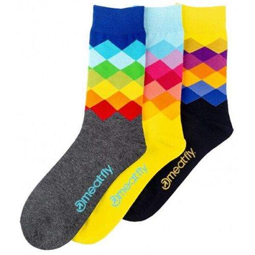 MEATFLY 3 PACK - ponožky Pixel socks S19 (Velikost 39-42)