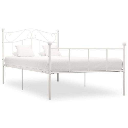shumee Rám postele bílý kov 90 x 200 cm