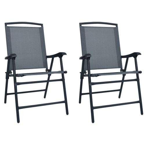 shumee Skládací zahradní židle 2 ks textilen šedé