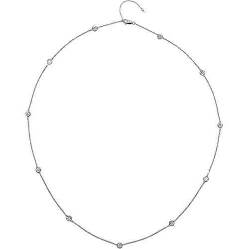 Hot Diamonds Luxusní stříbrný náhrdelník s topazy a pravým diamantem Willow DN131 stříbro 925/1000