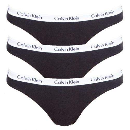 Calvin Klein 3PACK dámská tanga černá (QD3587E-001) - velikost S
