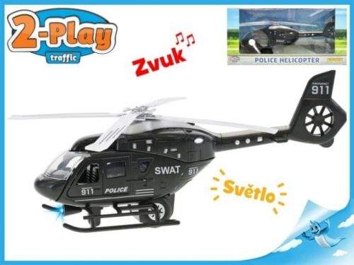 Mikro Trading Vrtulník policejní 22cm kov 2-Play na zpětný chod na baterie
