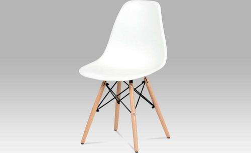 ART Jídelní židle, plast bílý / masiv buk / kov černý CT-758 WT Art