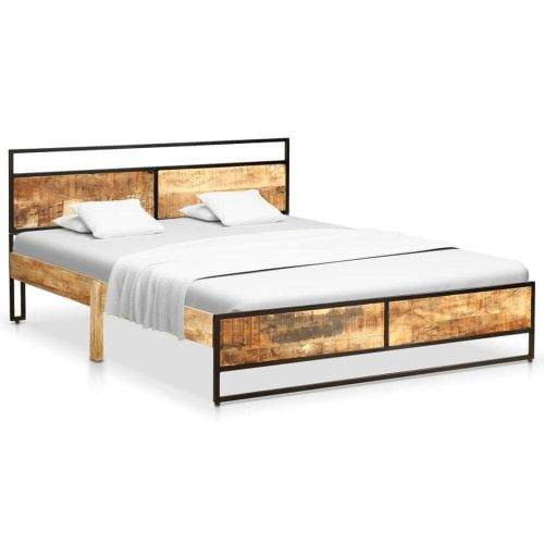 shumee Rám postele masivní hrubé mangovníkové dřevo 160 x 200 cm