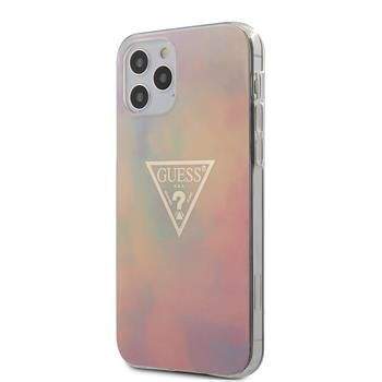 Guess GUHCP12LPCUMCGG01 Guess PC/TPU T&D Gold Triangle 01 Zadní Kryt pro iPhone 12 Pro Max 6.7 Pink
