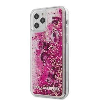 Karl Lagerfeld KLHCP12LROPI Karl Lagerfeld Liquid Glitter Charms Kryt pro iPhone 12 Pro Max 6.7 Pink