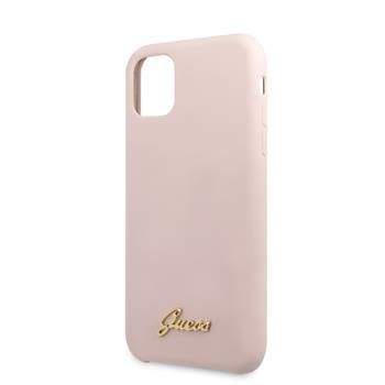 Guess GUHCN58LSLMGLP Guess Silicone Vintage Zadní Kryt pro iPhone 11 Pro Pink