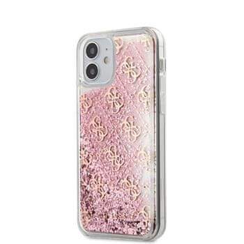 Guess GUHCP12SLG4GSPG Guess 4G Liquid Glitter Zadní Kryt pro iPhone 12 mini 5.4 Pink
