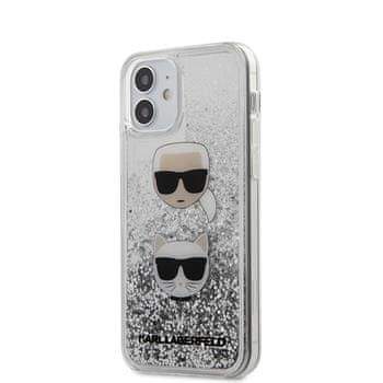 Karl Lagerfeld KLHCP12SKCGLSL Karl Lagerfeld Liquid Glitter 2 Heads Kryt pro iPhone 12 mini 5.4 Silver