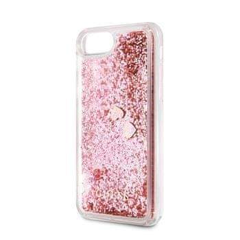 Guess GUHCI8GLHRERG Guess Glitter Floating Hearts Kryt pro iPhone 8/SE2020 Pink