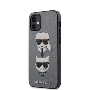 Karl Lagerfeld KLHCP12SSAKICKCSL Karl Lagerfeld Saffiano K&C Heads Kryt pro iPhone 12 mini 5.4 Silver