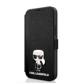 Karl Lagerfeld KLFLBKP12SIKMSBK Karl Lagerfeld Saffiano Iconic Book Pouzdro pro iPhone 12 mini 5.4 Black