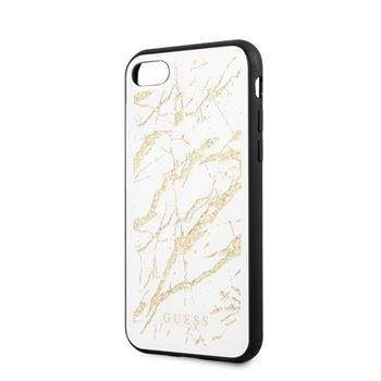 Guess GUHCI8MGGWH Guess Glitter Marble Kryt pro iPhone 8/SE2020 White Gold