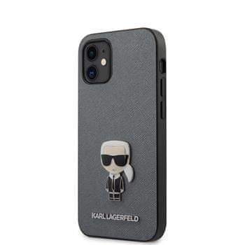 Karl Lagerfeld KLHCP12SIKMSSL Karl Lagerfeld Saffiano Iconic Kryt pro iPhone 12 mini 5.4 Silver