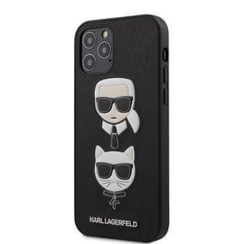 Karl Lagerfeld KLHCP12MSAKICKCBK Karl Lagerfeld Saffiano K&C Heads Kryt pro iPhone 12/12 Pro 6.1 Black