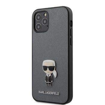 Karl Lagerfeld KLHCP12MIKMSSL Karl Lagerfeld Saffiano Iconic Kryt pro iPhone 12/12 Pro 6.1 Silver