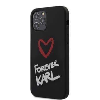 Karl Lagerfeld KLHCP12MSILKRBK Karl Lagerfeld Forever Silikonový Kryt pro iPhone 12/12 Pro 6.1 Black