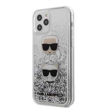 Karl Lagerfeld KLHCP12LKCGLSL Karl Lagerfeld Liquid Glitter 2 Heads Kryt pro iPhone 12 Pro Max 6.7 Silver