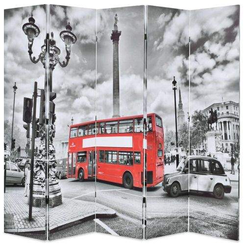 shumee Skládací paraván 200 x 170 cm Londýnský autobus černobílý