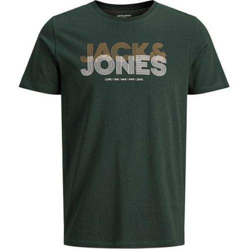 Jack&Jones Pánské triko Slim Fit JCOLEXUS 12182475 Darkest Spruce (Velikost S)