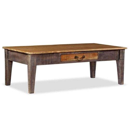 shumee Konferenční stolek z masivního dřeva vintage 118 x 60 x 40 cm