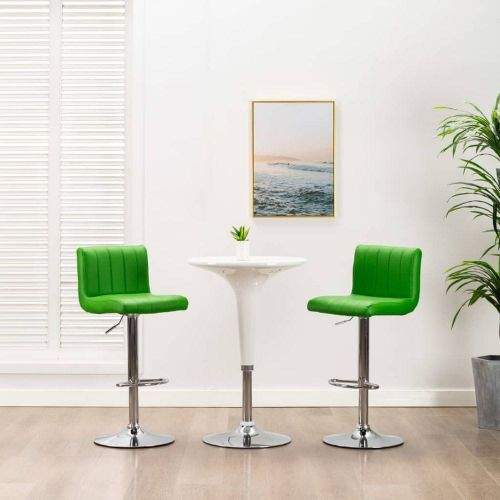 shumee Barová stolička zelená umělá kůže